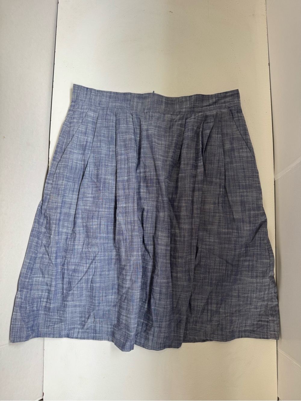 Birds of North America chambray pleated  Midi Skirt size 16